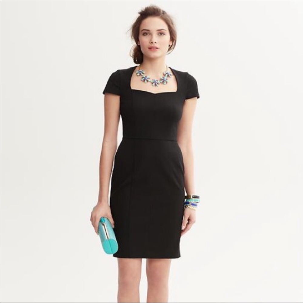 BANANA REPUBLIC Sloan Cap Sleeve Sexy Black Dress